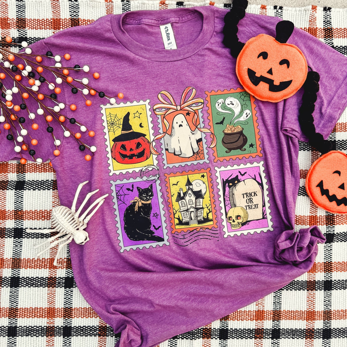 Halloween Cartoon Stamps Soft Graphic Tee