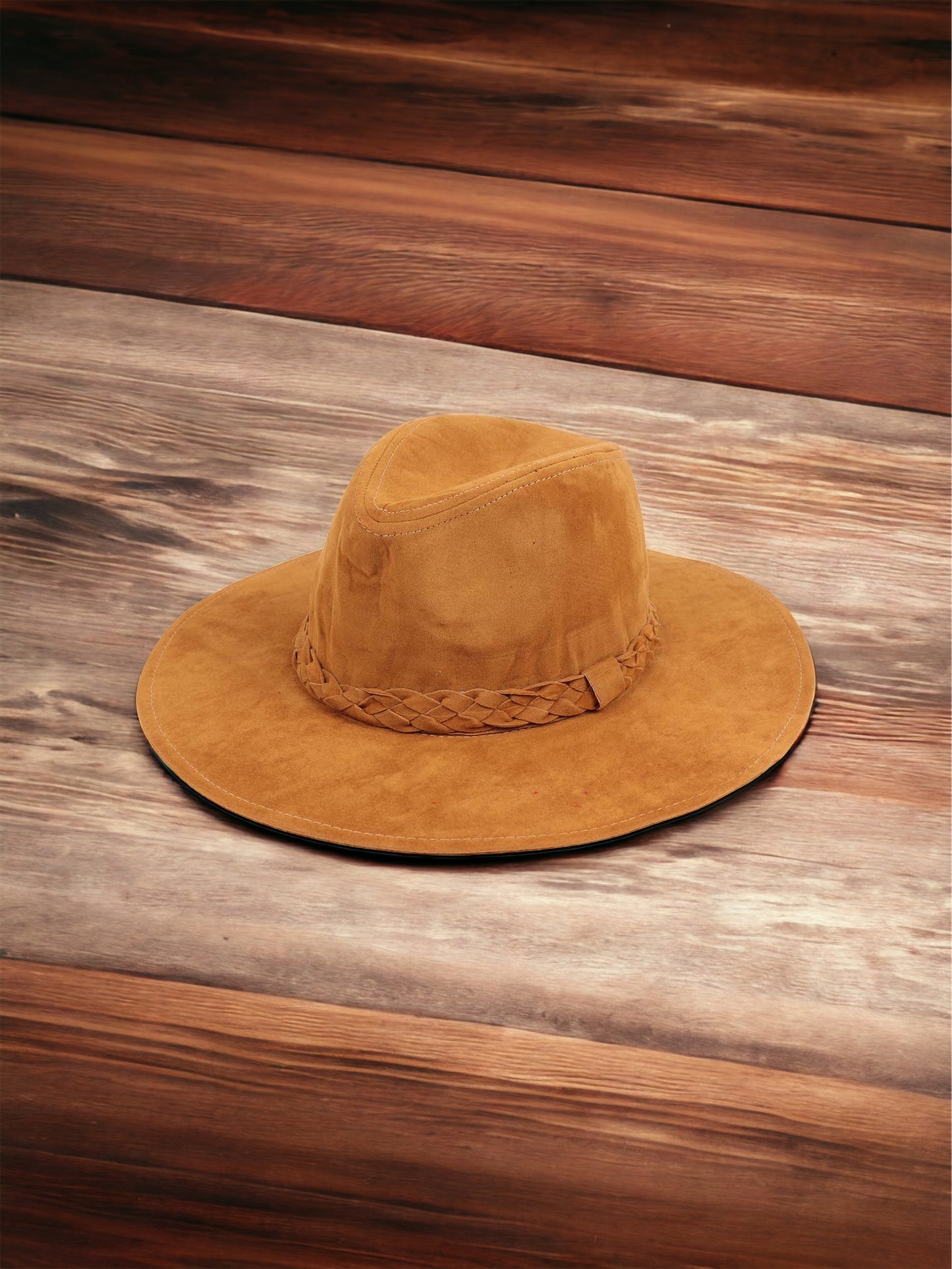 BRIM HAT WITH BRADED TIE