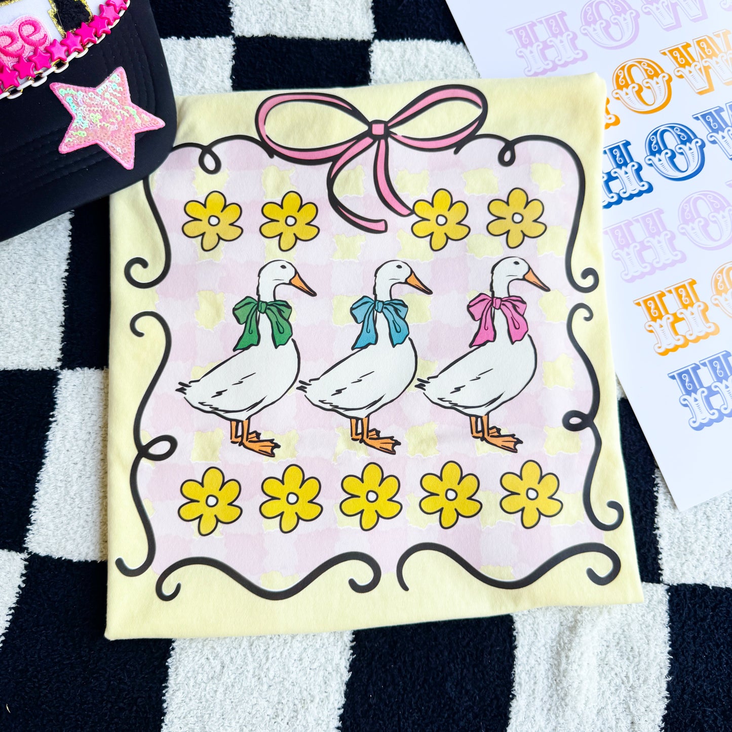 Plaid Geese Graphic Tee