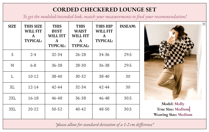 Charlie Checkered Corded Crew Set - Girl Code Couture