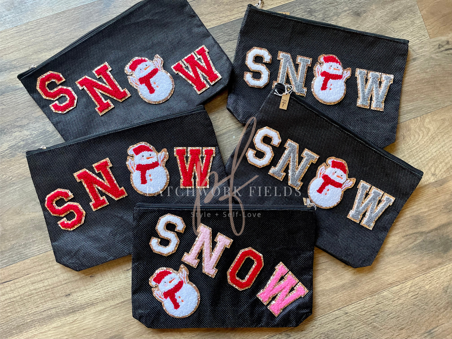 Let it Snow Chenille Letter Bag