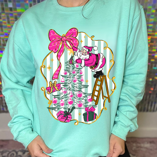 Pink Santa Magic Graphic Crewneck