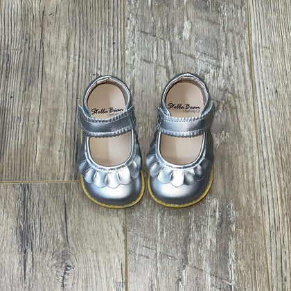 Ruche Mary Jane Shoes - Silver