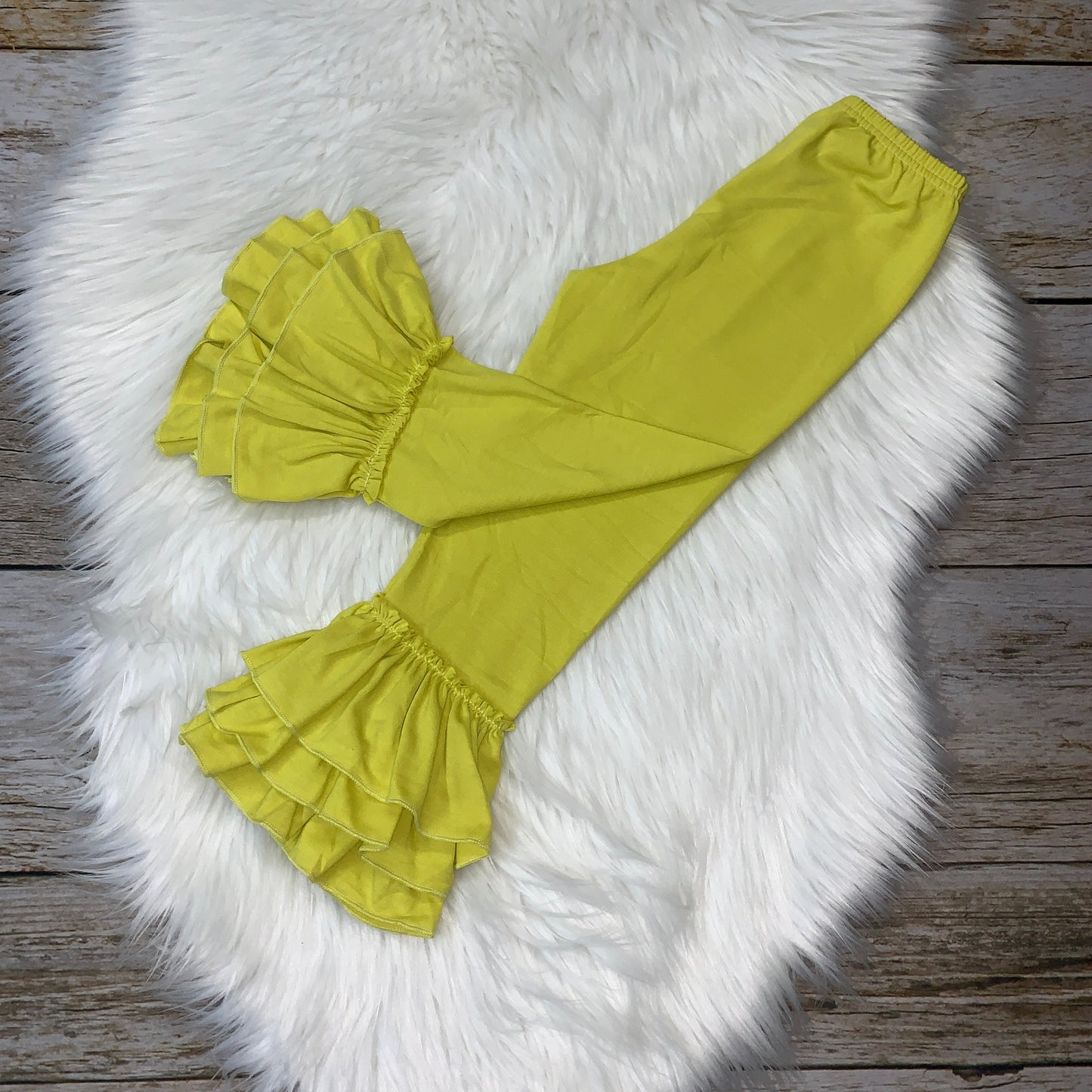 Knit Cotton Truffle Pants - Yellow