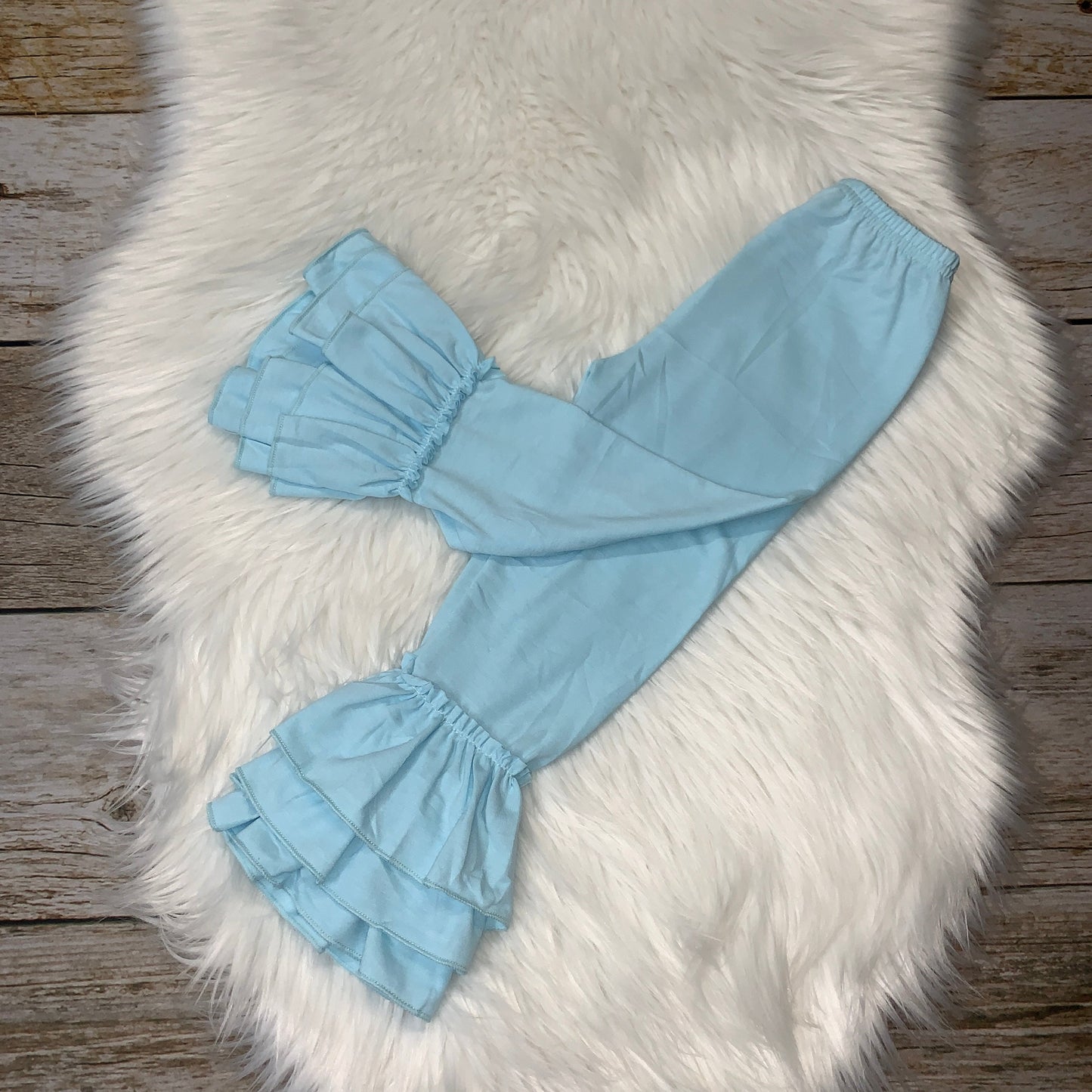Knit Cotton Truffle Pants - Light Blue