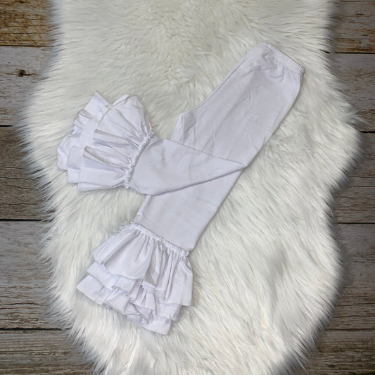 Knit Cotton Truffle Pants - White