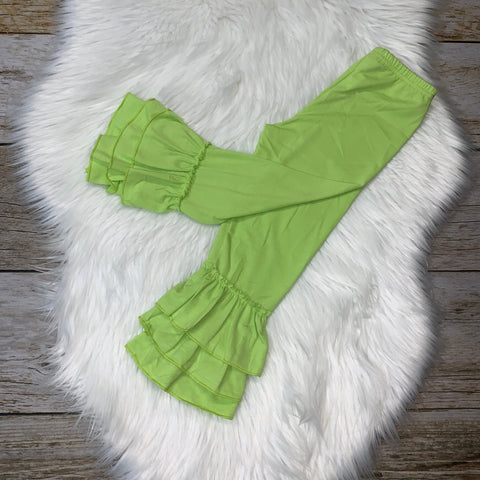 Knit Cotton Truffle Pants - Lime