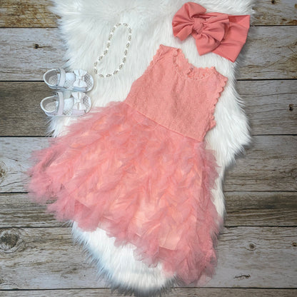 Pink Ruffled Tulle Dress