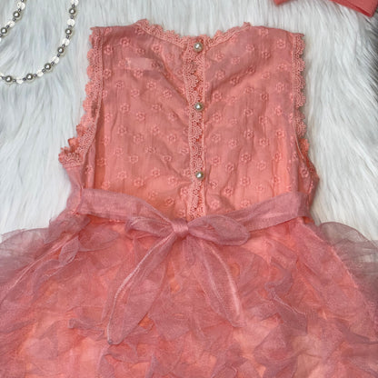 Pink Ruffled Tulle Dress