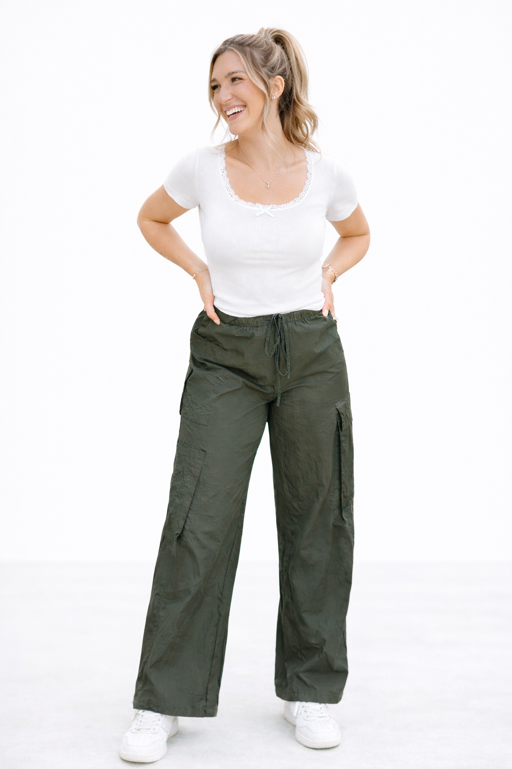 Archer Asymmetrical Pocket Wide Leg Cargos - Girl Code Couture