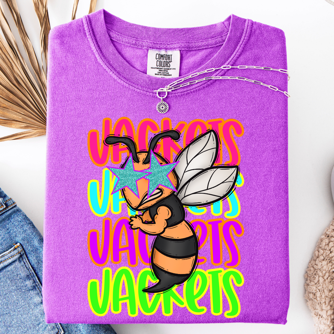 Neon Retro Repeat Mascot Tee Graphic Tee