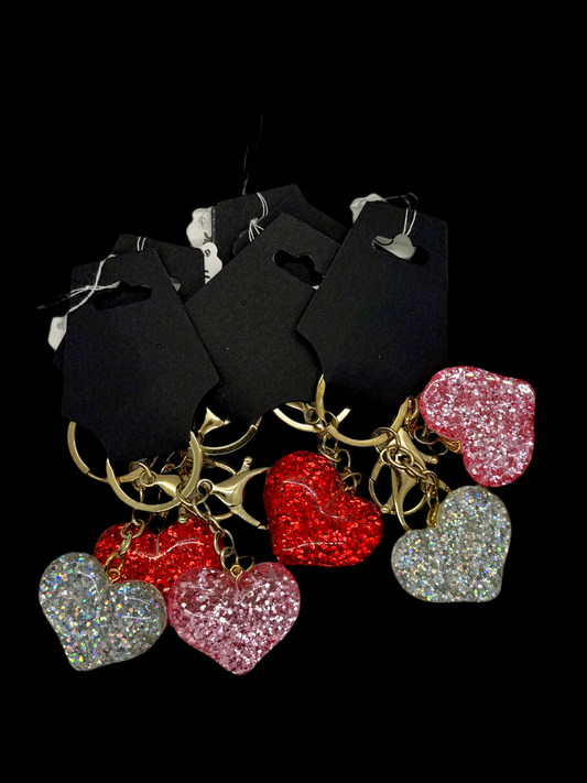 Sparkle Heart Keychains