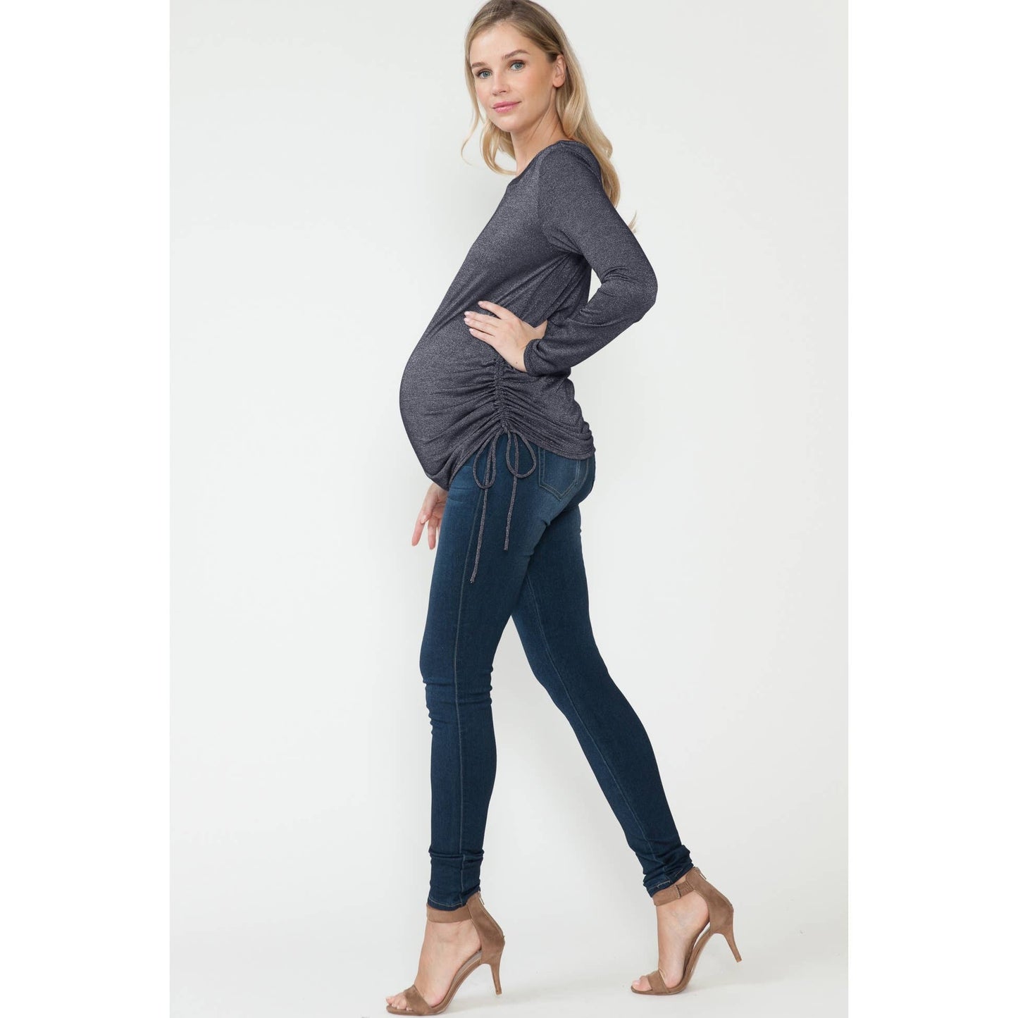Maternity Holiday Sparkly Basic Top