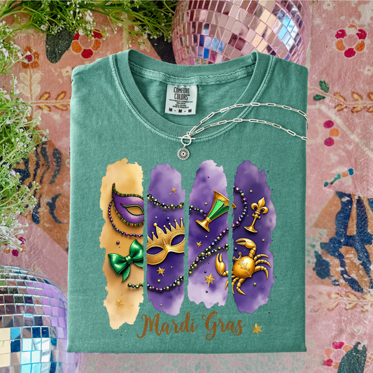 Paint Stroke Mardi Gras Graphic Tee