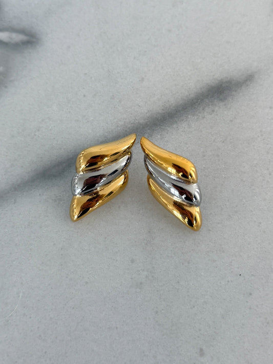 TWO TONED SARAH EARRING