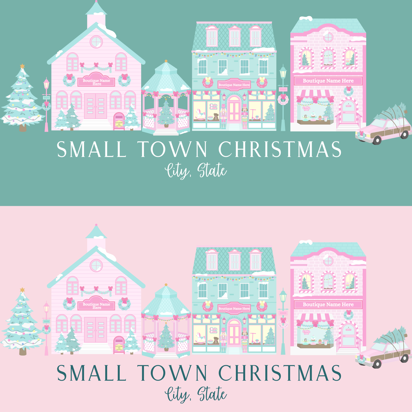 Small Town Christmas Custom Graphic Tee