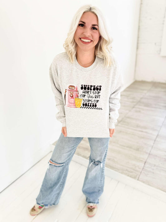 Suspect Won't Stop For Gas Graphic Tee