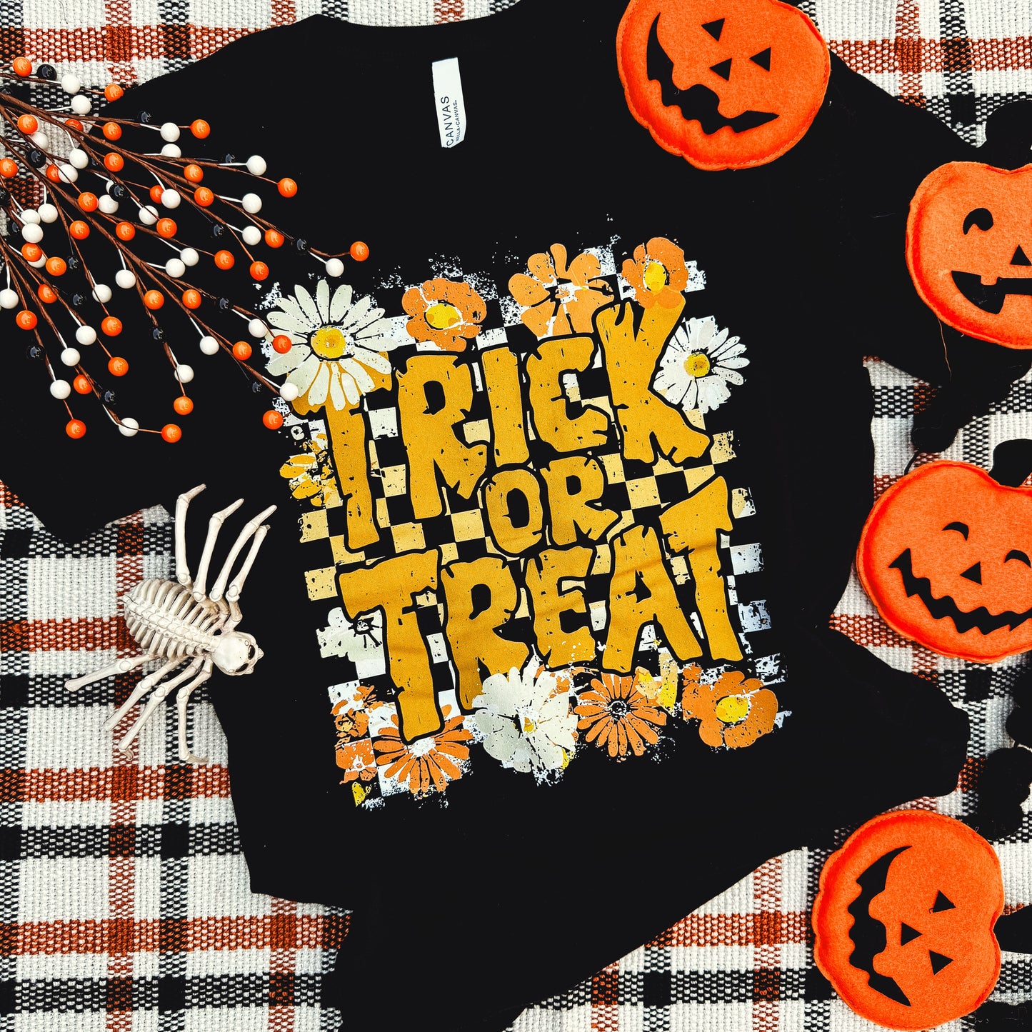 Trick Or Treat Checker Soft Graphic Tee