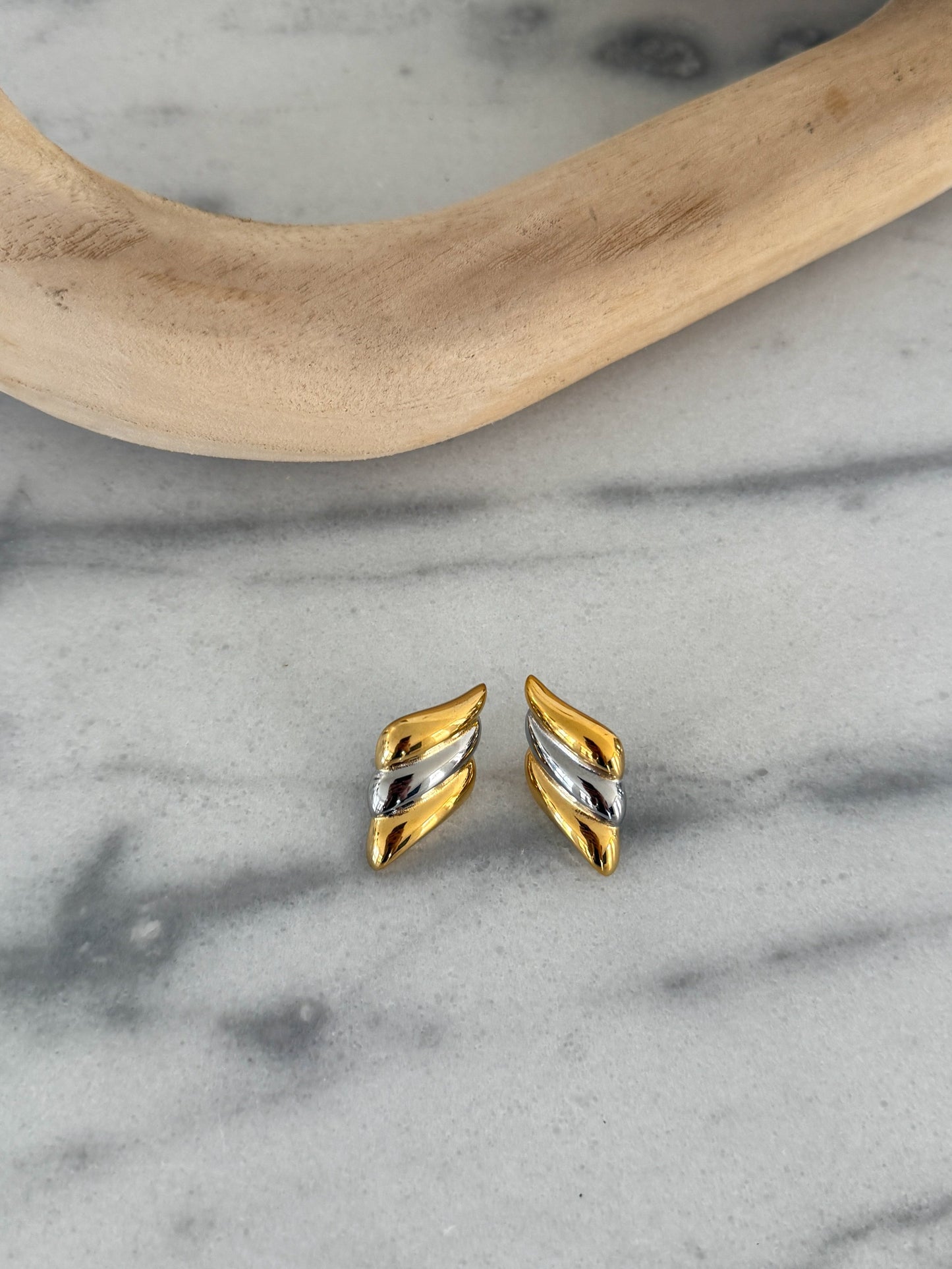 TWO TONED SARAH EARRING