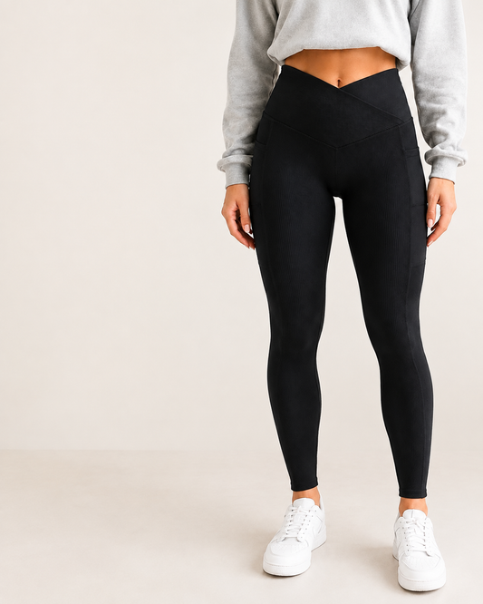 Max Sculpt Ribbed Leggings Regular Black Only