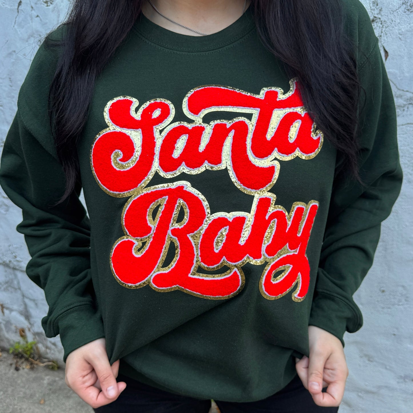 Santa Baby Patch Graphic Crewneck