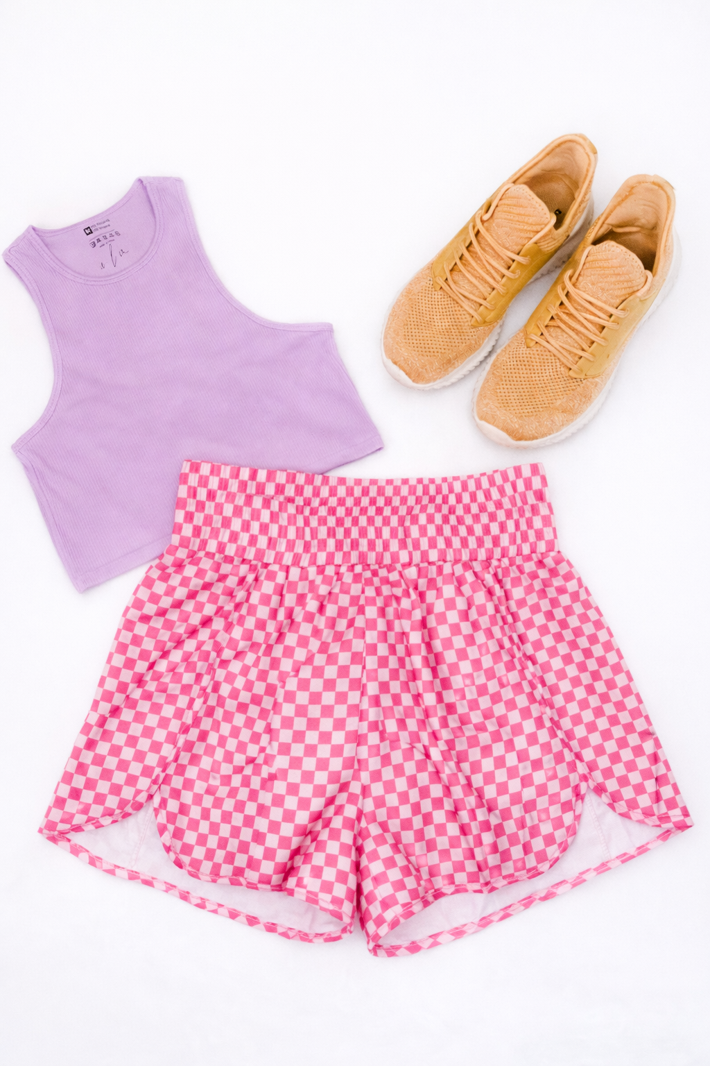Cheyenne Athleisure Checkered Shorts - Girl Code Couture