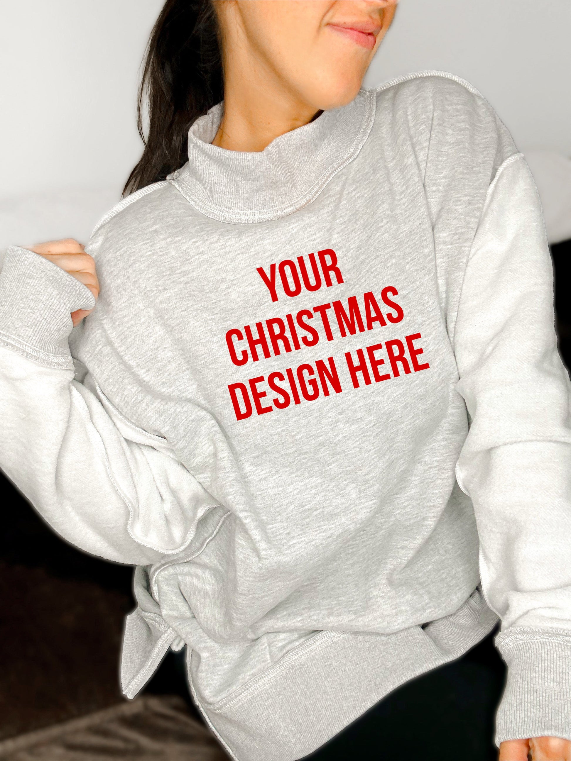 PREORDER Oversized Inside Out and Reversible Mockneck Sweatshirt - Girl Code Couture