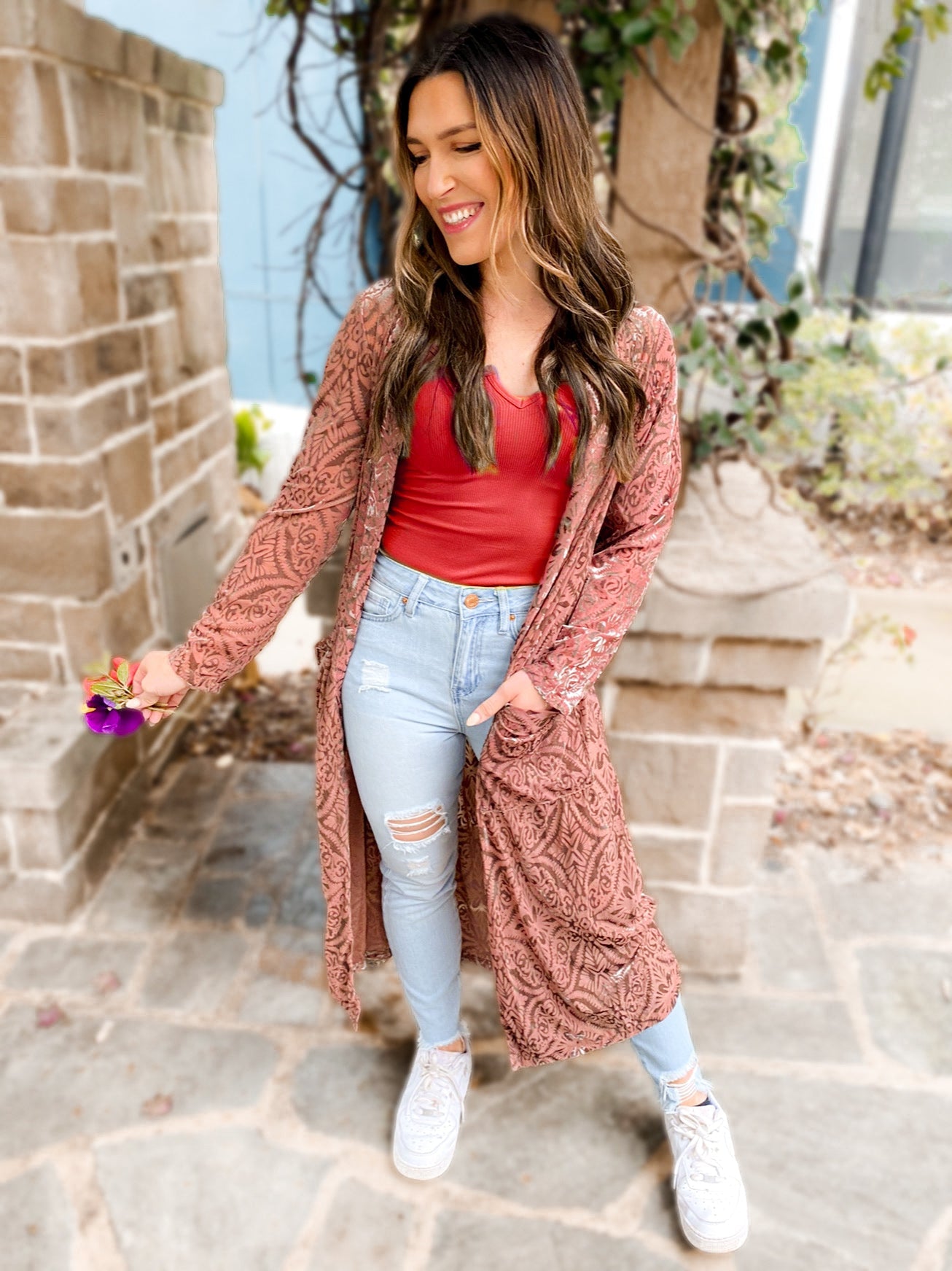 Mabel Mesh & Velvet Duster Cardigan - Girl Code Couture