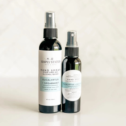 Two hand spray bottles with labels on a white background