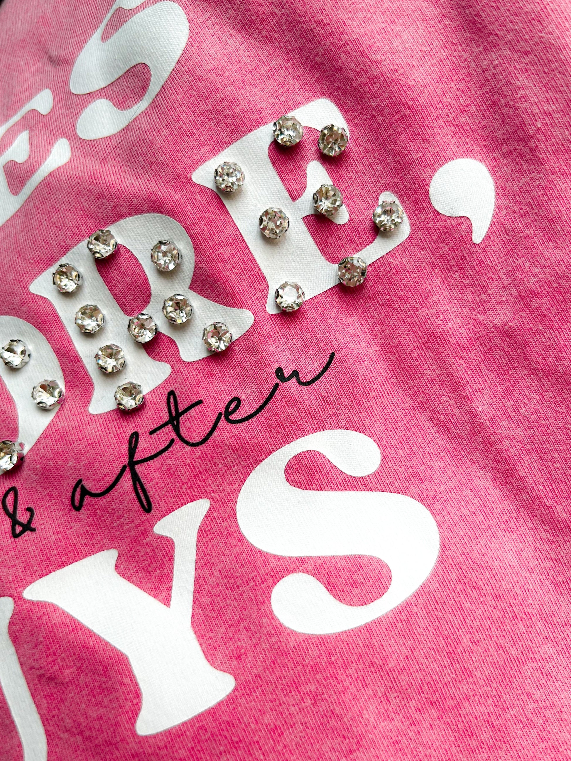 “Fries Before, During, & After Guys” Graphic & Studded Washed Tee - Girl Code Couture
