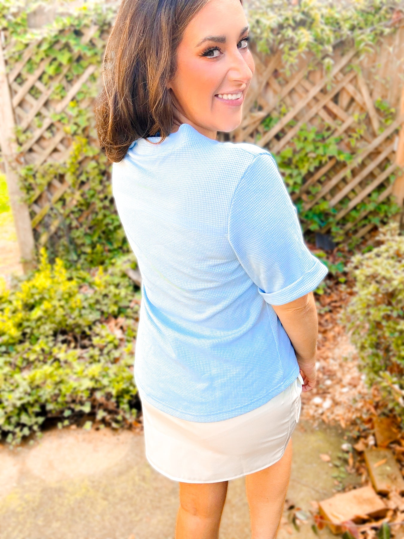 Robin Rose Button Waffle Knit Top - Girl Code Couture