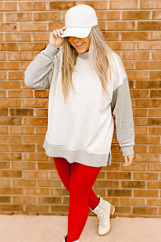PREORDER Oversized Inside Out and Reversible Mockneck Sweatshirt - Girl Code Couture