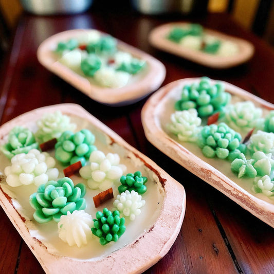 Succulent Dough Bowl Candle