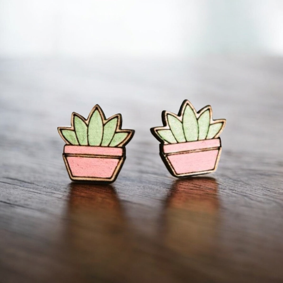 Succulent Boho Earring Studs