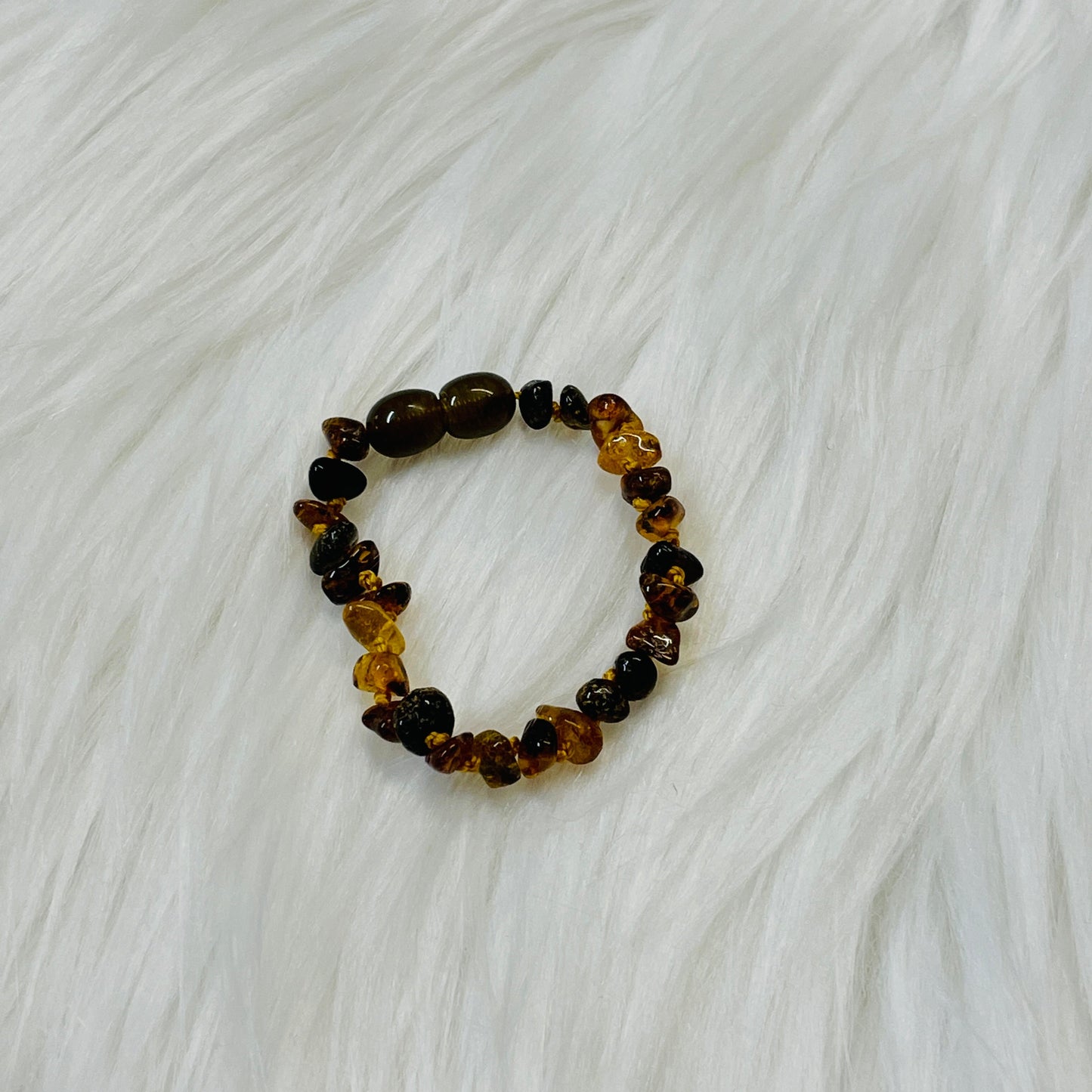 Authentic Lithuanian Baltic Amber Polished Multi Anklet - 4.5"