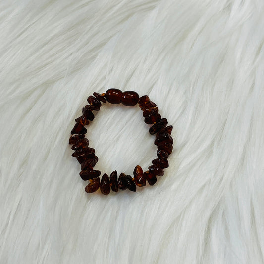 Authentic Lithuanian Baltic Amber Polished Dark Cherry Anklet - 5"
