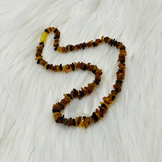 Authentic Lithuanian Baltic Amber Lightly Polished Multi Necklace - 17.5"