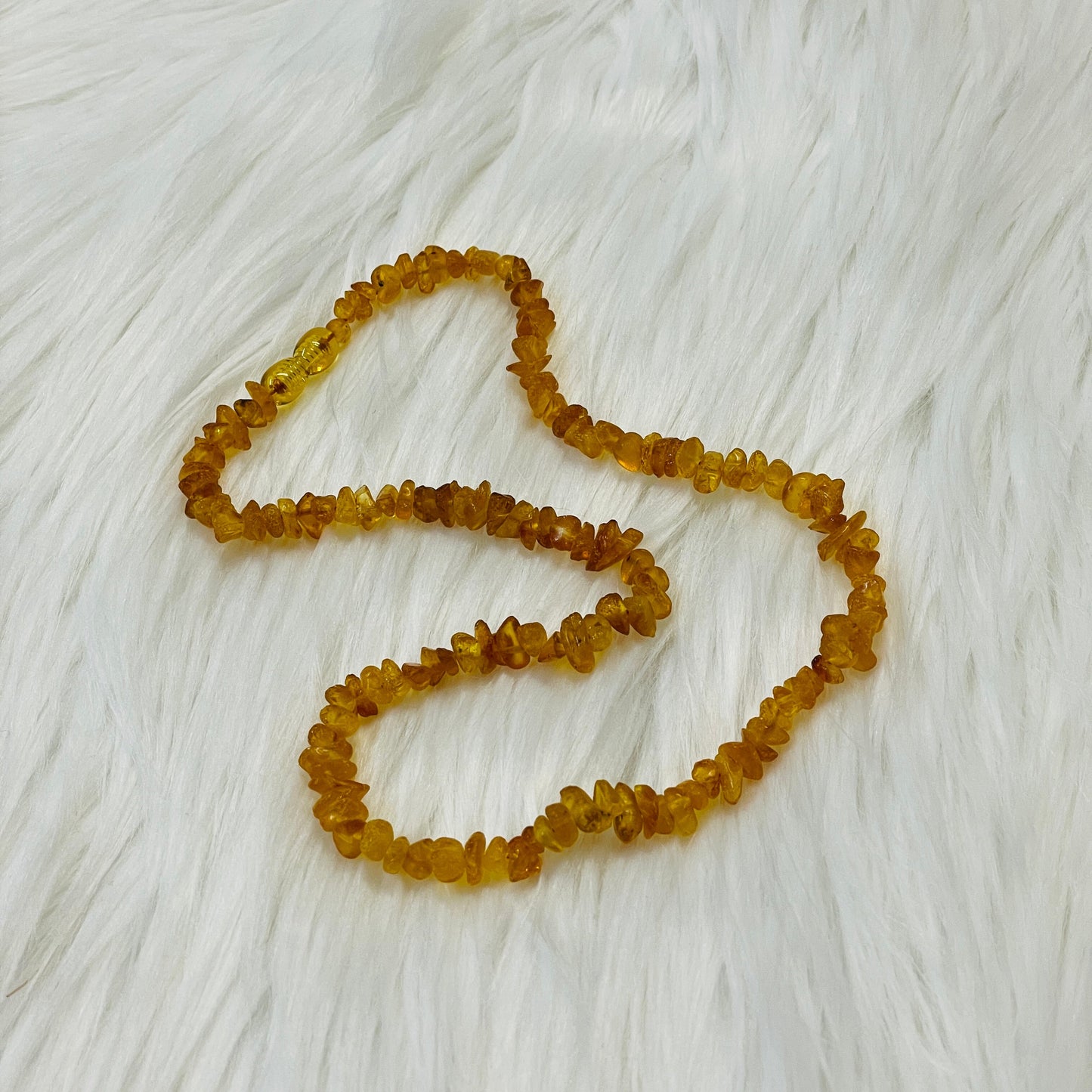 Authentic Lithuanian Baltic Amber Lightly Polished Honey Necklace - 17.5"