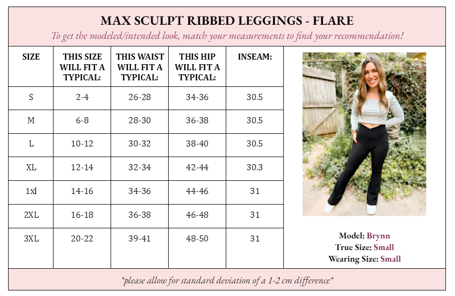 Molly Max Sculpt Ribbed Leggings - Flare - Girl Code Couture