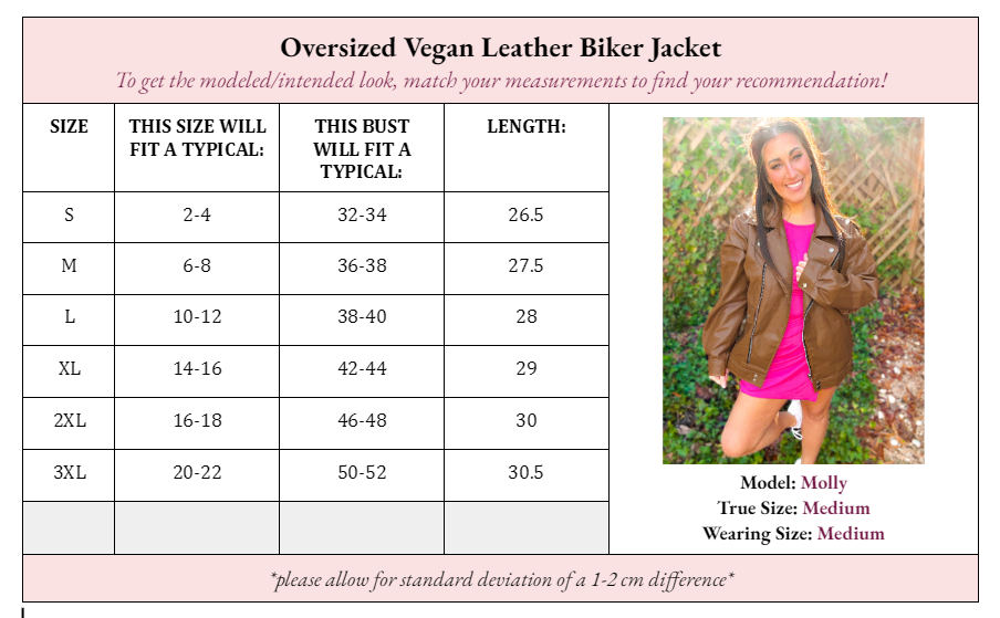 Ollie Oversized Vegan Leather Biker Jacket - Girl Code Couture