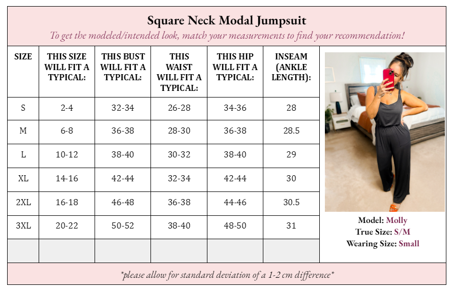 Shay Square Neck Modal Jumpsuit - Girl Code Couture