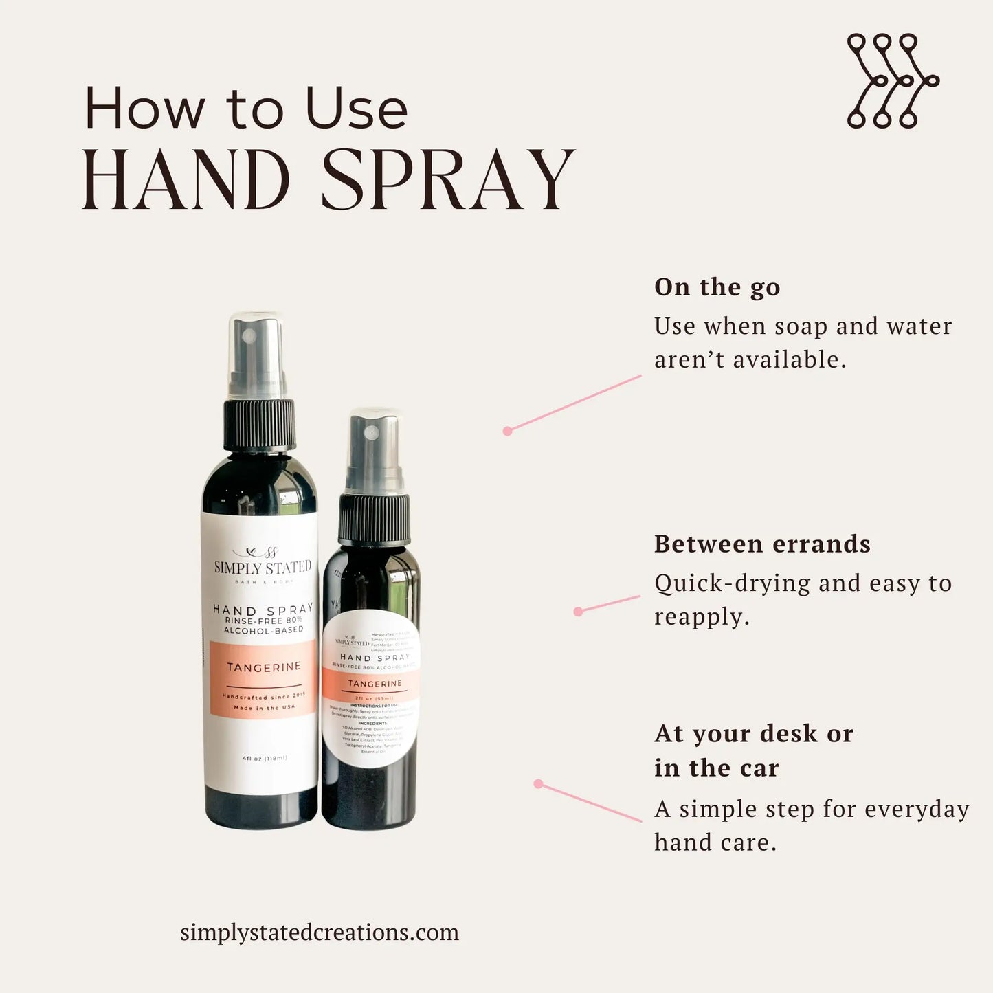 Lavender + Vanilla Hand Spray | Alcohol-Based Sanitizing Mist