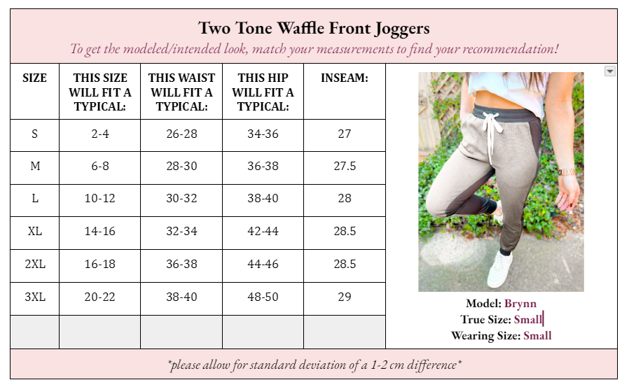 Tommy Two Tone Waffle Front Joggers - Girl Code Couture