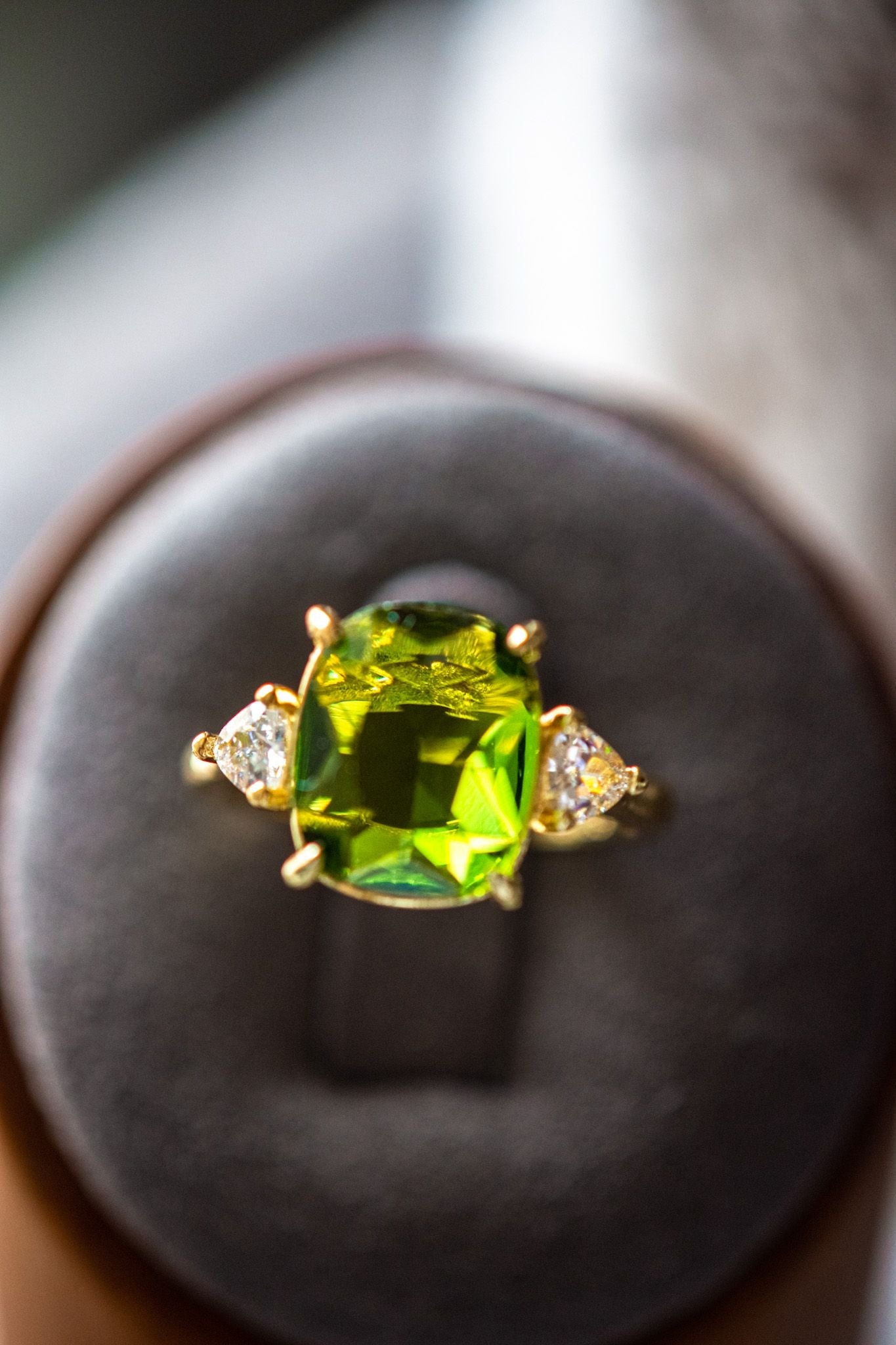 Camila Emerald Oval Cut Gold Ring