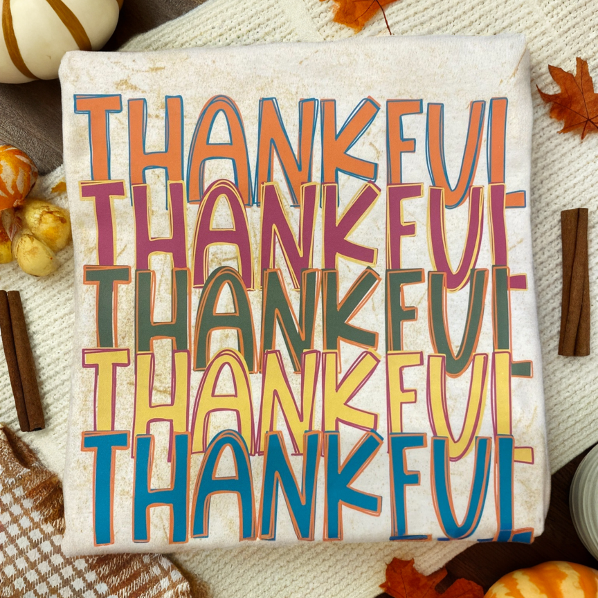 Colorful Thankful Thankful  Graphic Tee