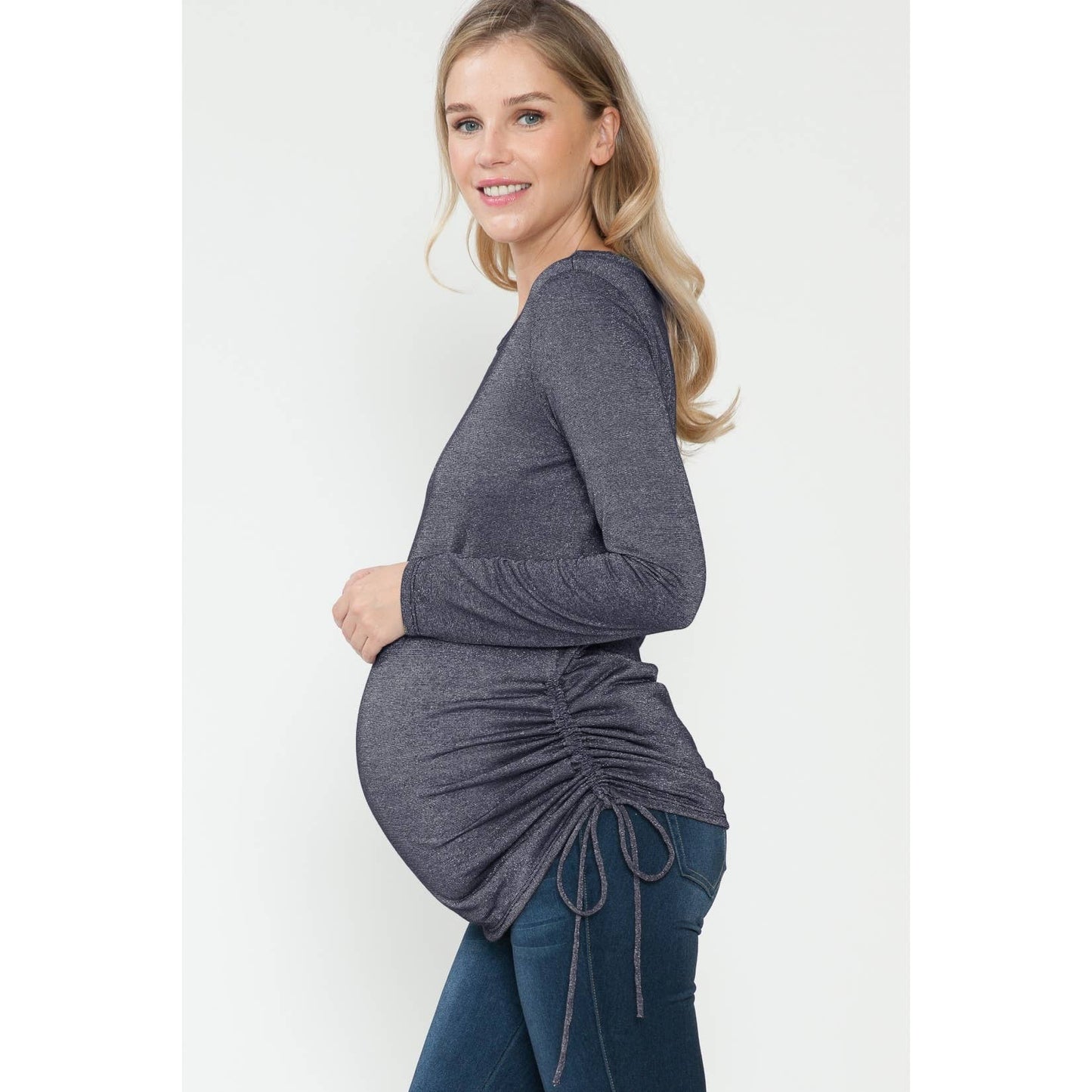 Maternity Holiday Sparkly Basic Top