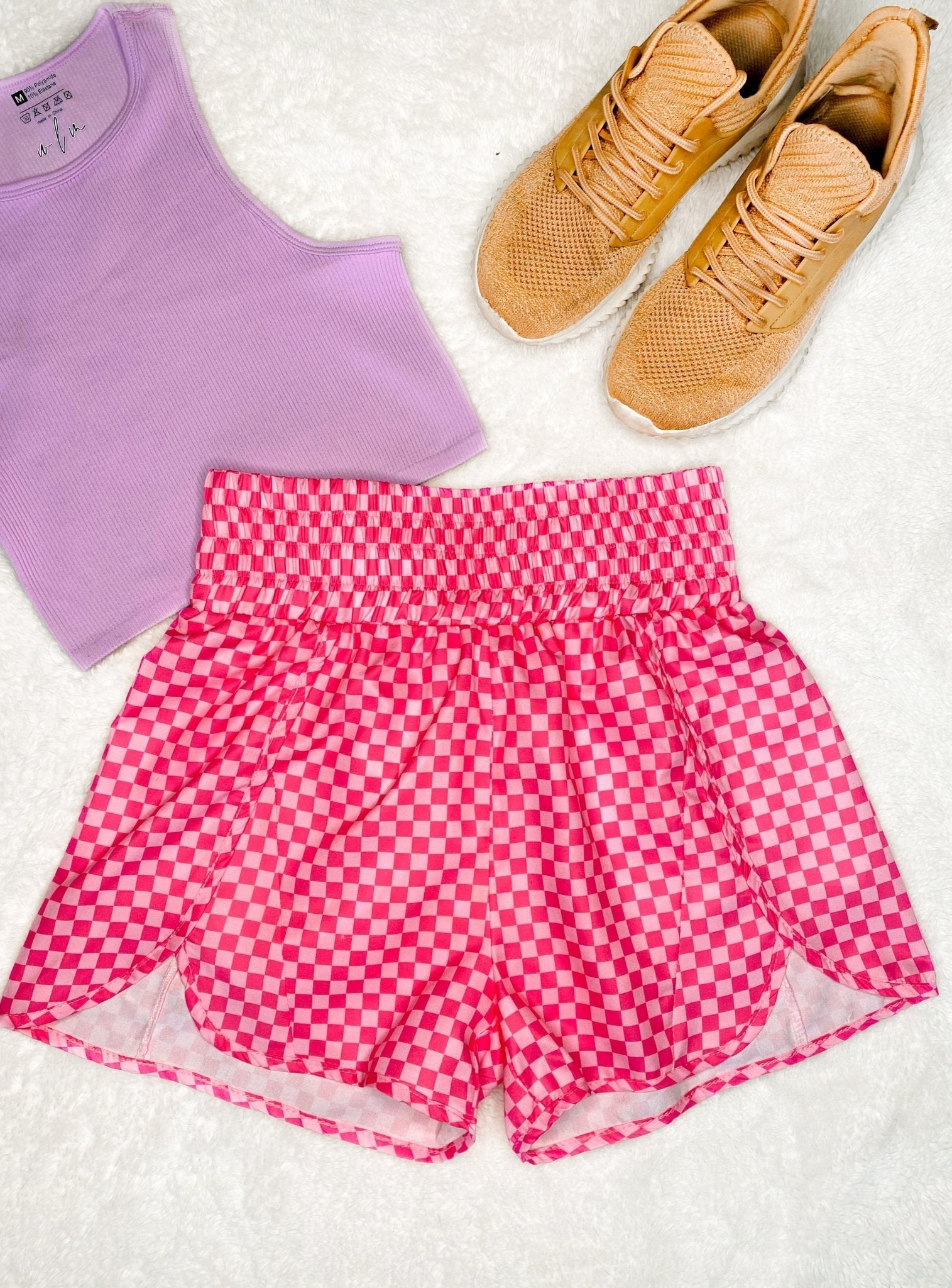 Cheyenne Athleisure Checkered Shorts - Girl Code Couture