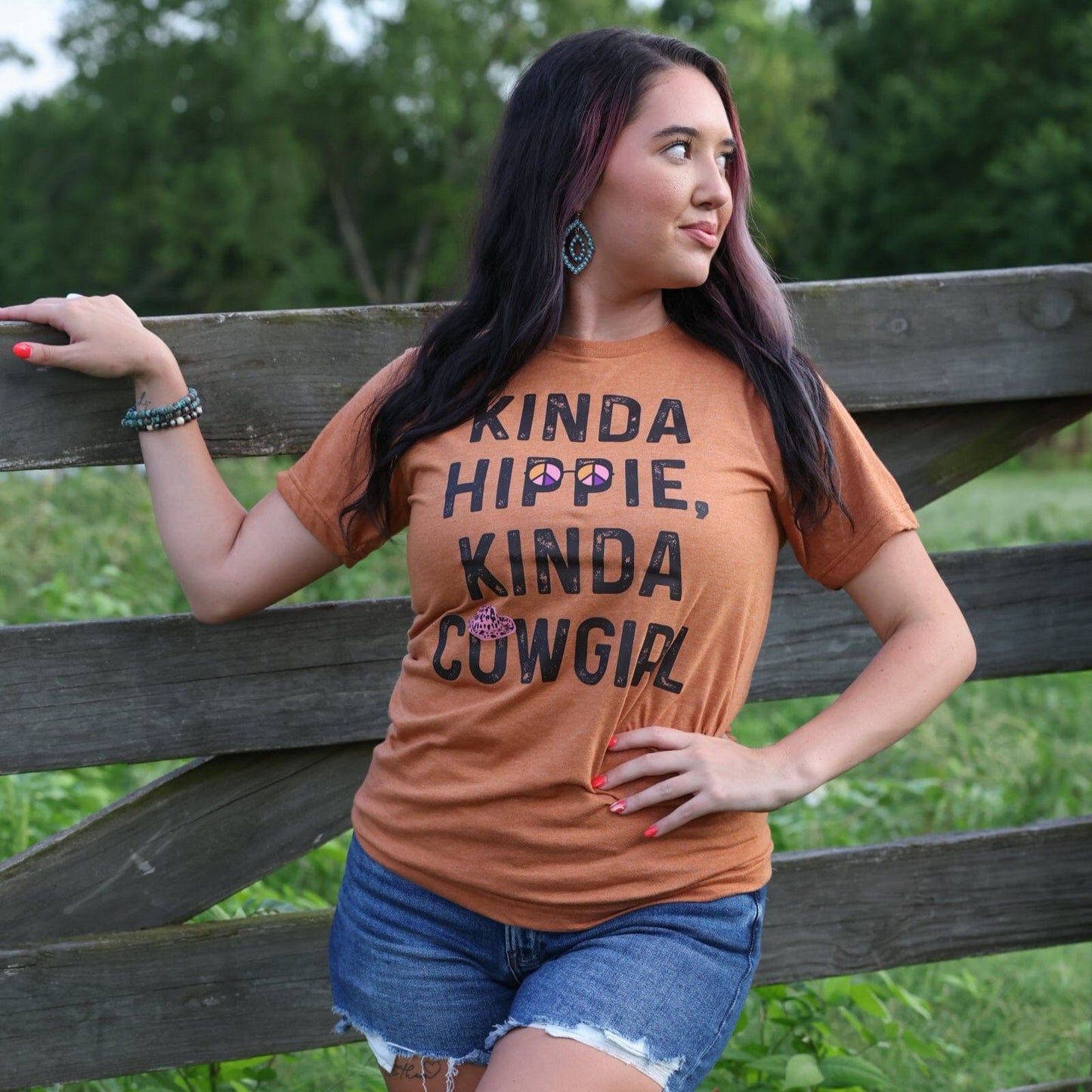 FestiviTees Women - Apparel - Shirts - T-Shirts Kinda Hippie Kinda Cowgirl Soft Graphic Tee