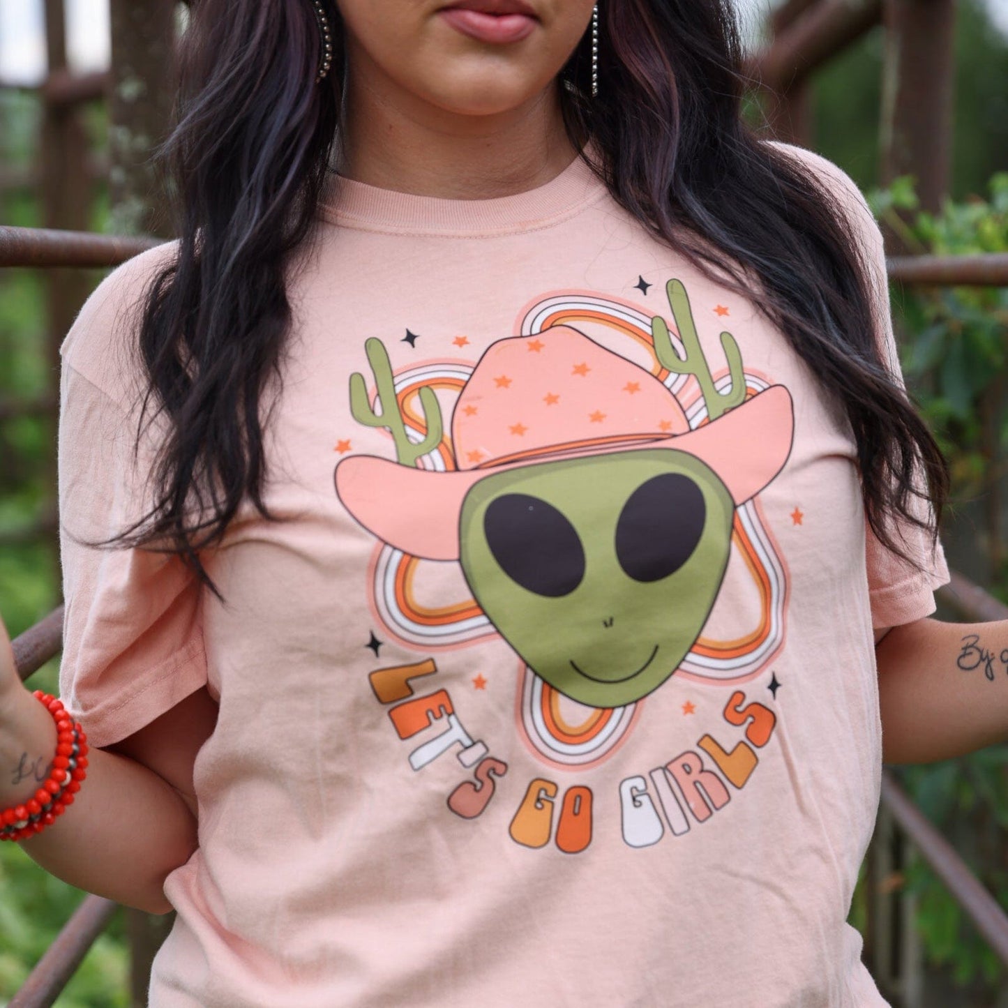 FestiviTees Women - Apparel - Shirts - T-Shirts Let’s Go Girls Alien Cowgirl Soft Graphic Tee