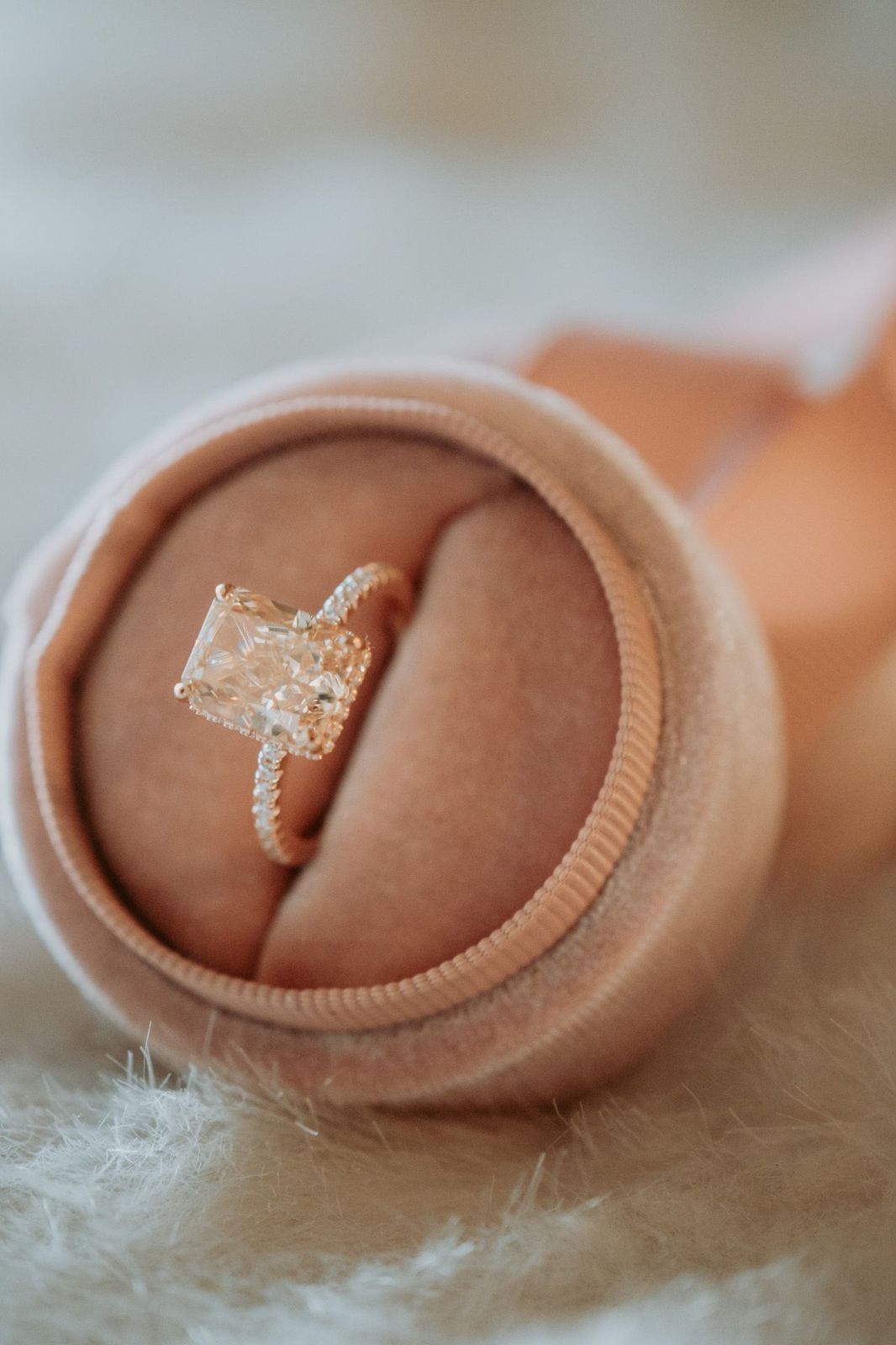 Fall In Love Champagne Emerald Stone Rose Gold Ring